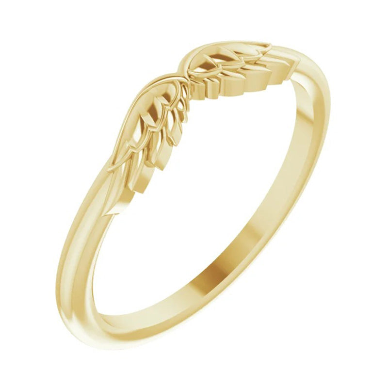 Angel Wings Stackable 14k Gold Women's Ring