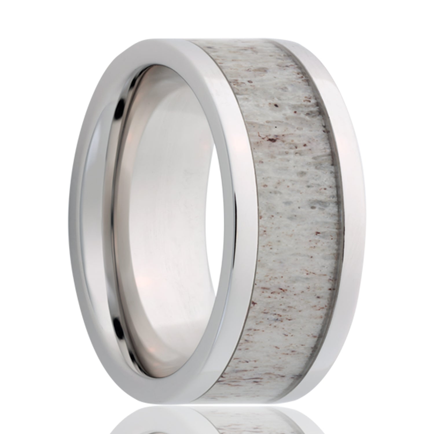 Antler Inlay Tungsten Wedding Band