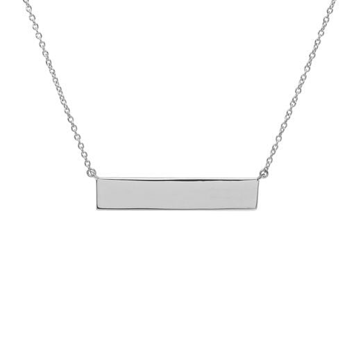 A bar necklace with adjustable chain displayed on a neutral white background.