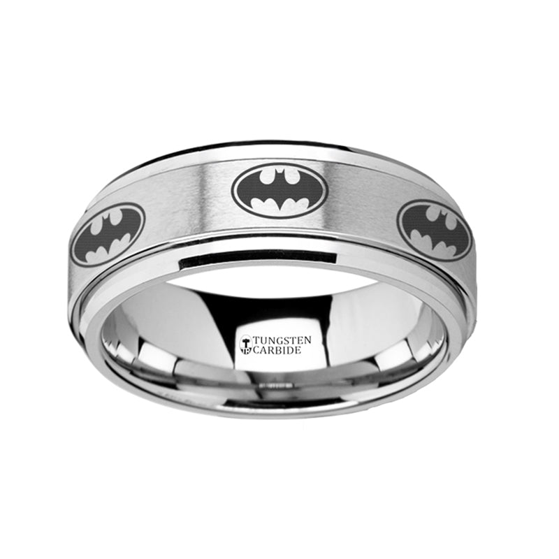 Batman Bat Symbol Spinner Tungsten Wedding Band
