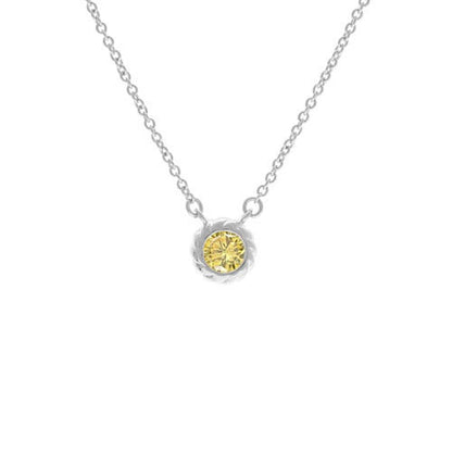 A birthstone rope edge necklace with rope edges displayed on a neutral white background.