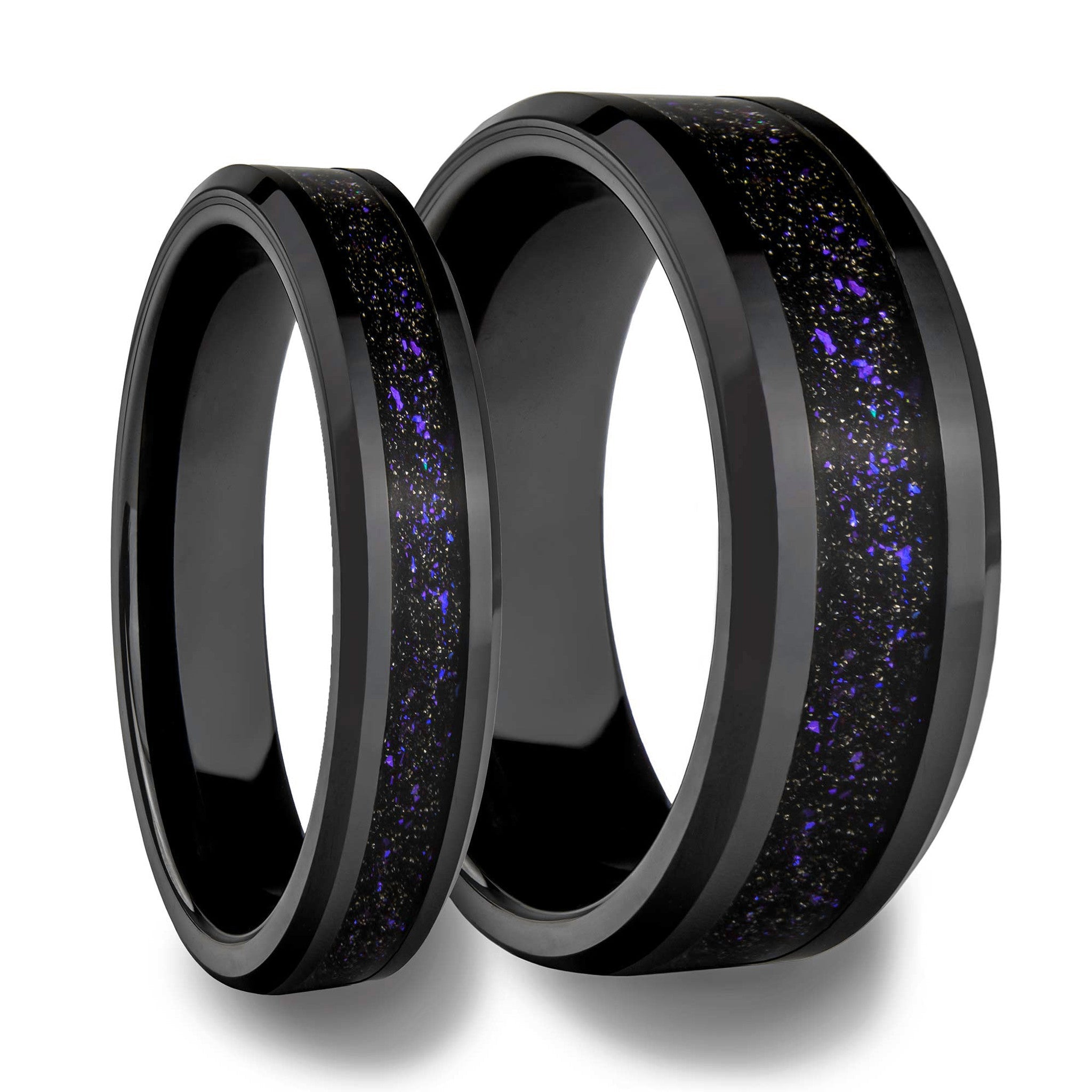 Galaxy Inlay Couple's Matching Ring Set | Vansweden Jewelers