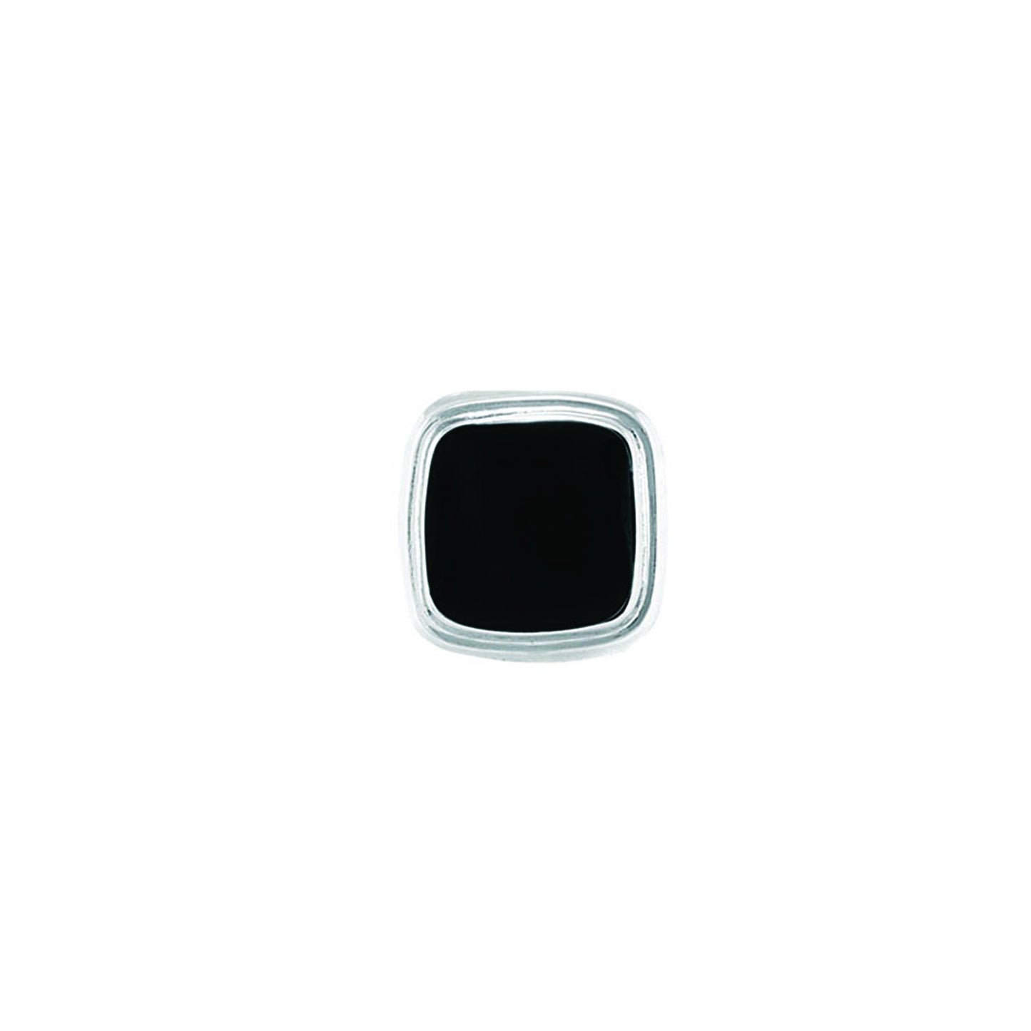 A simulated black onyx accent tie tack displayed on a neutral white background.