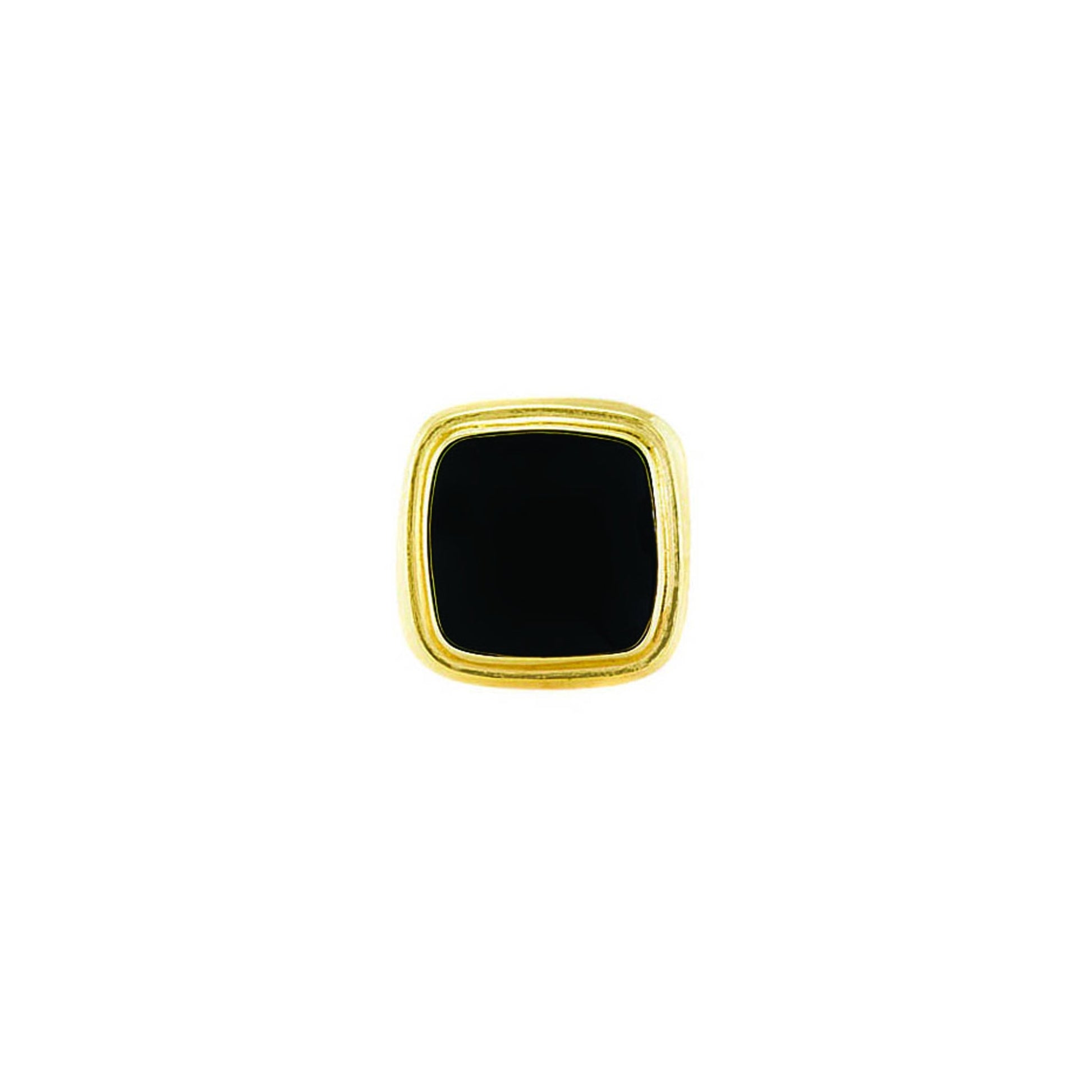 A simulated black onyx accent tie tack displayed on a neutral white background.