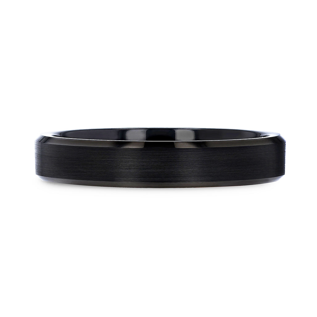Black Tungsten Brushed Women's Wedding Band