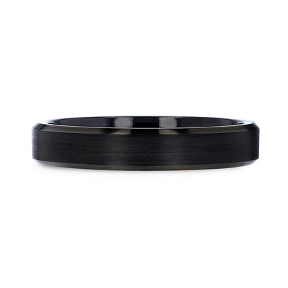 Black Tungsten Brushed Women's Wedding Band