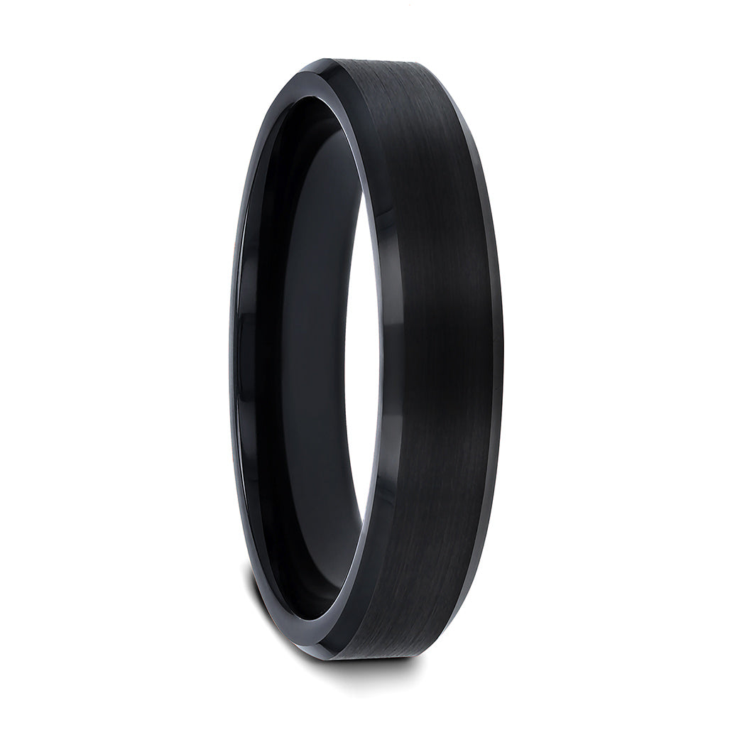 Black Tungsten Brushed Women's Wedding Band