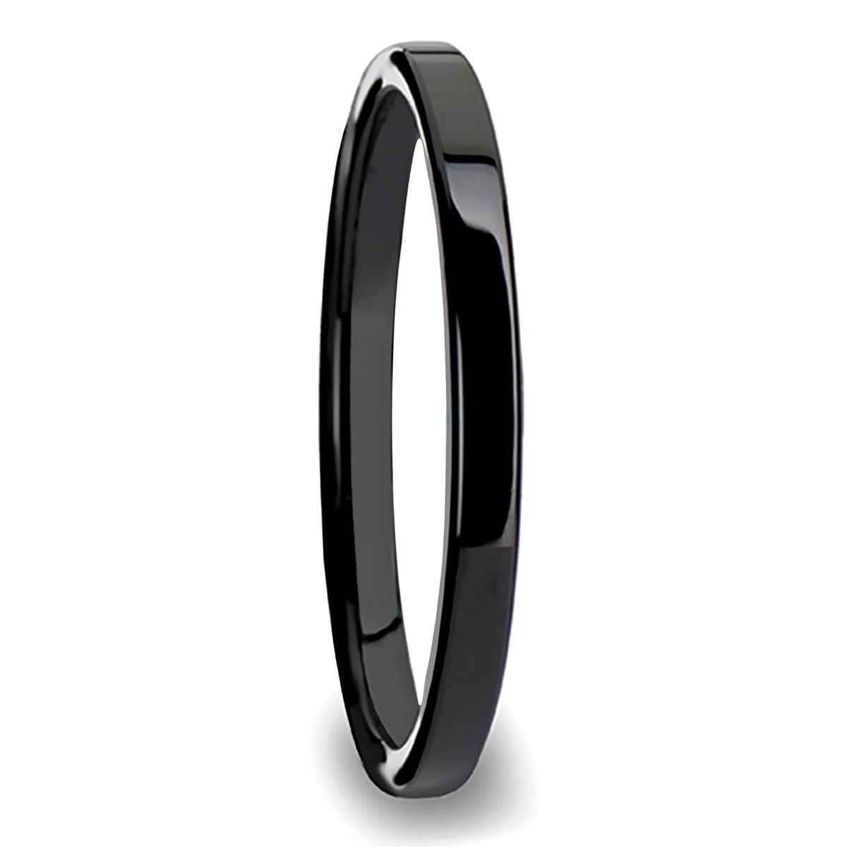 Black Tungsten Women's Extra-Thin Stackable Wedding Band