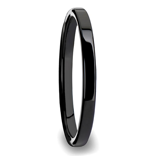 Black Tungsten Women's Extra-Thin Stackable Wedding Band