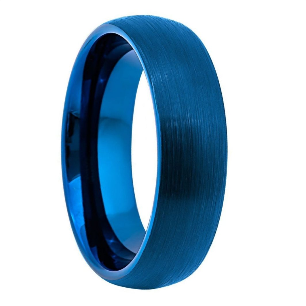 Blue Brushed Tungsten Men's Ring | Vansweden Jewelers