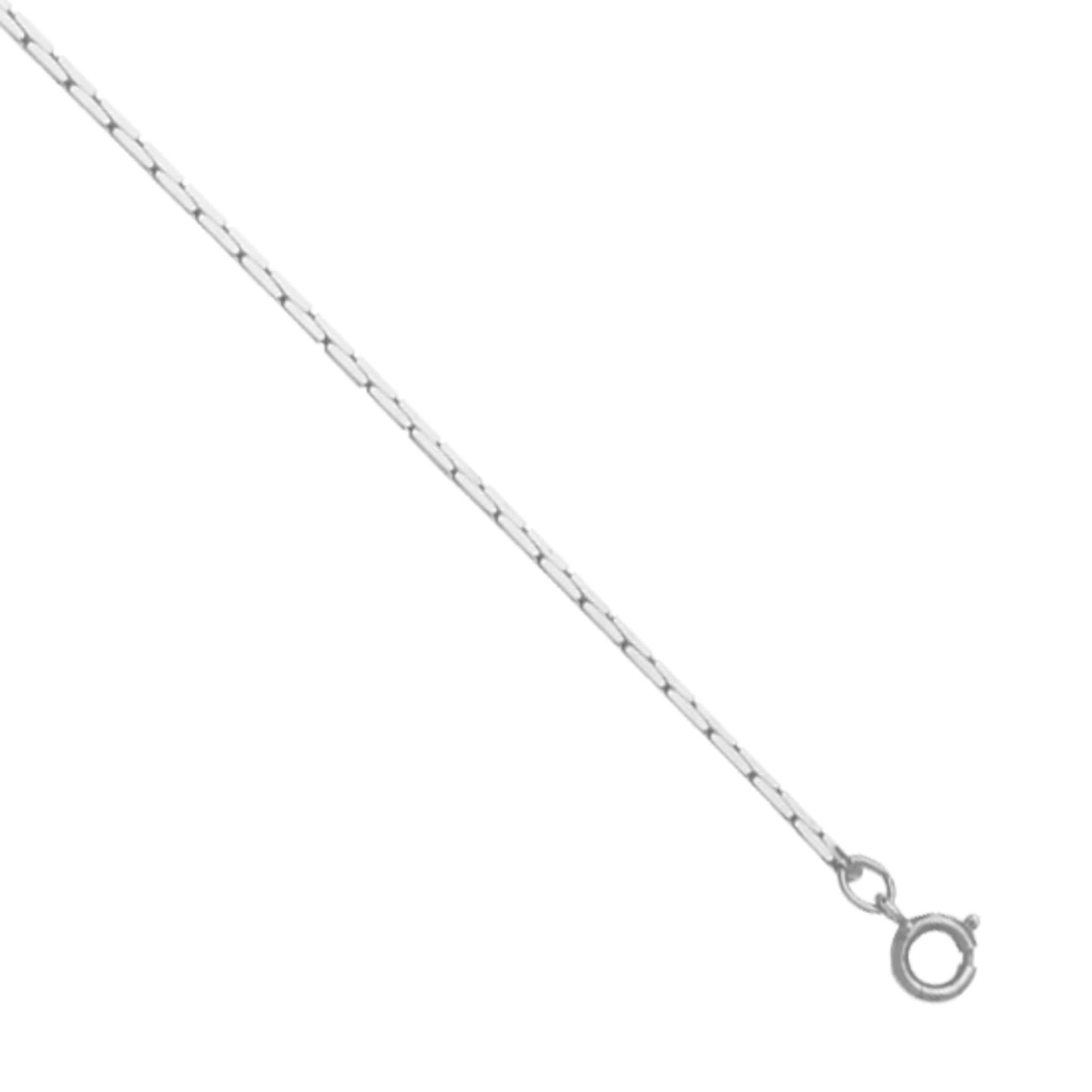 A box link bracelet displayed on a neutral white background.