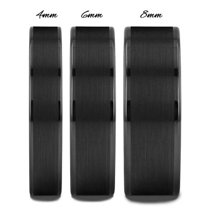 Brushed Black Tungsten Women's Wedding Band