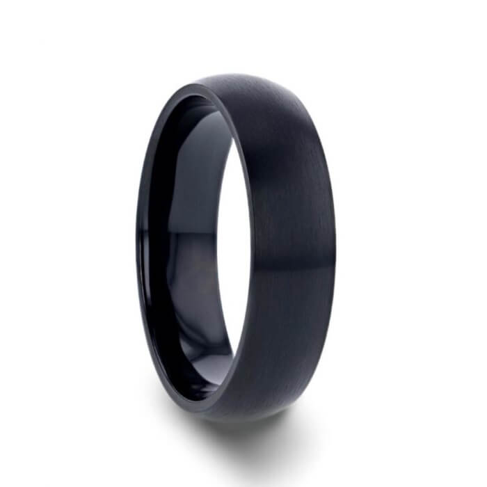 Brushed Black Titanium Men's Wedding Band