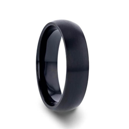 Brushed Black Titanium Men's Wedding Band