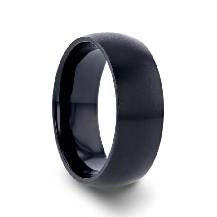 Brushed Black Titanium Men's Wedding Band