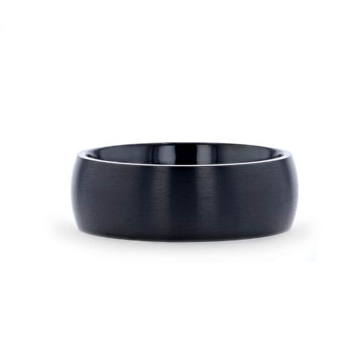 Brushed Black Titanium Men's Wedding Band
