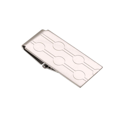 A hinged money clip displayed on a neutral white background.