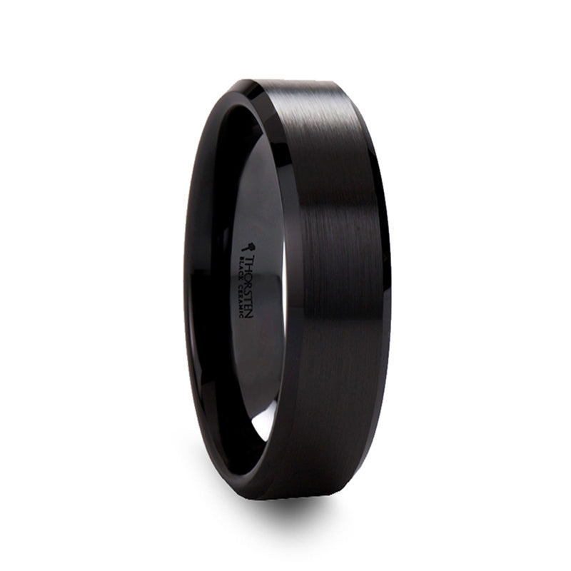 Black Ceramic Men's Wedding Band