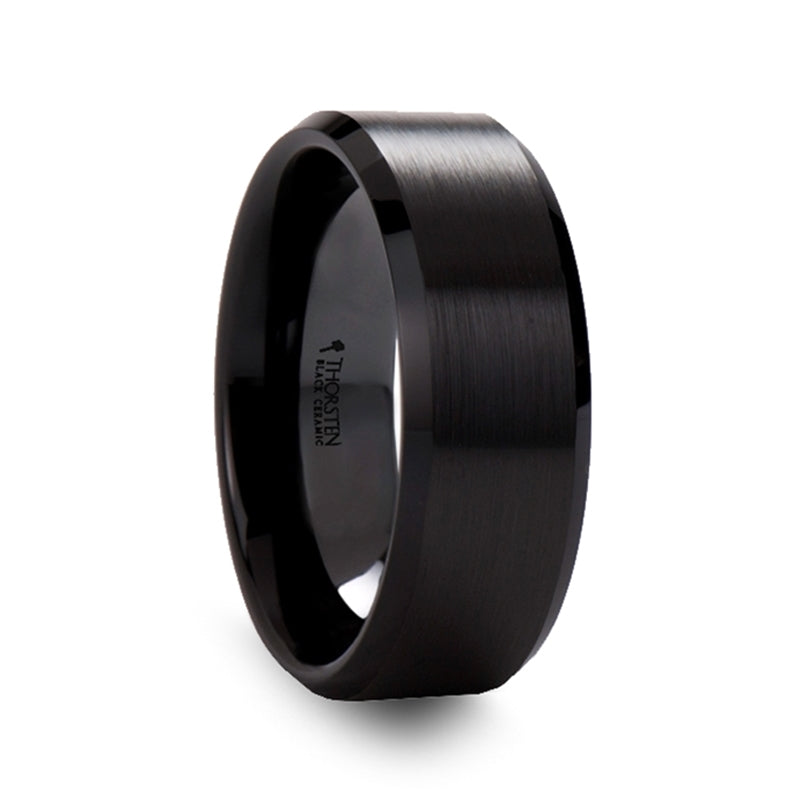 Black Ceramic Men's Wedding Band