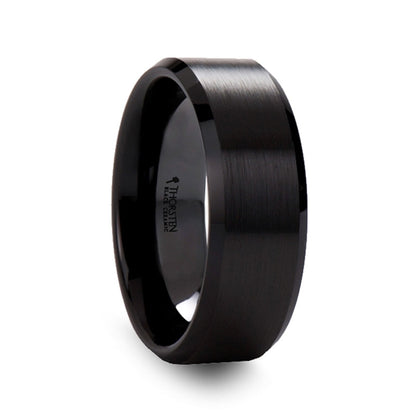 Black Ceramic Men's Wedding Band