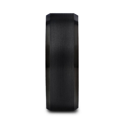 Brushed Matte Black Tungsten Men's Wedding Band