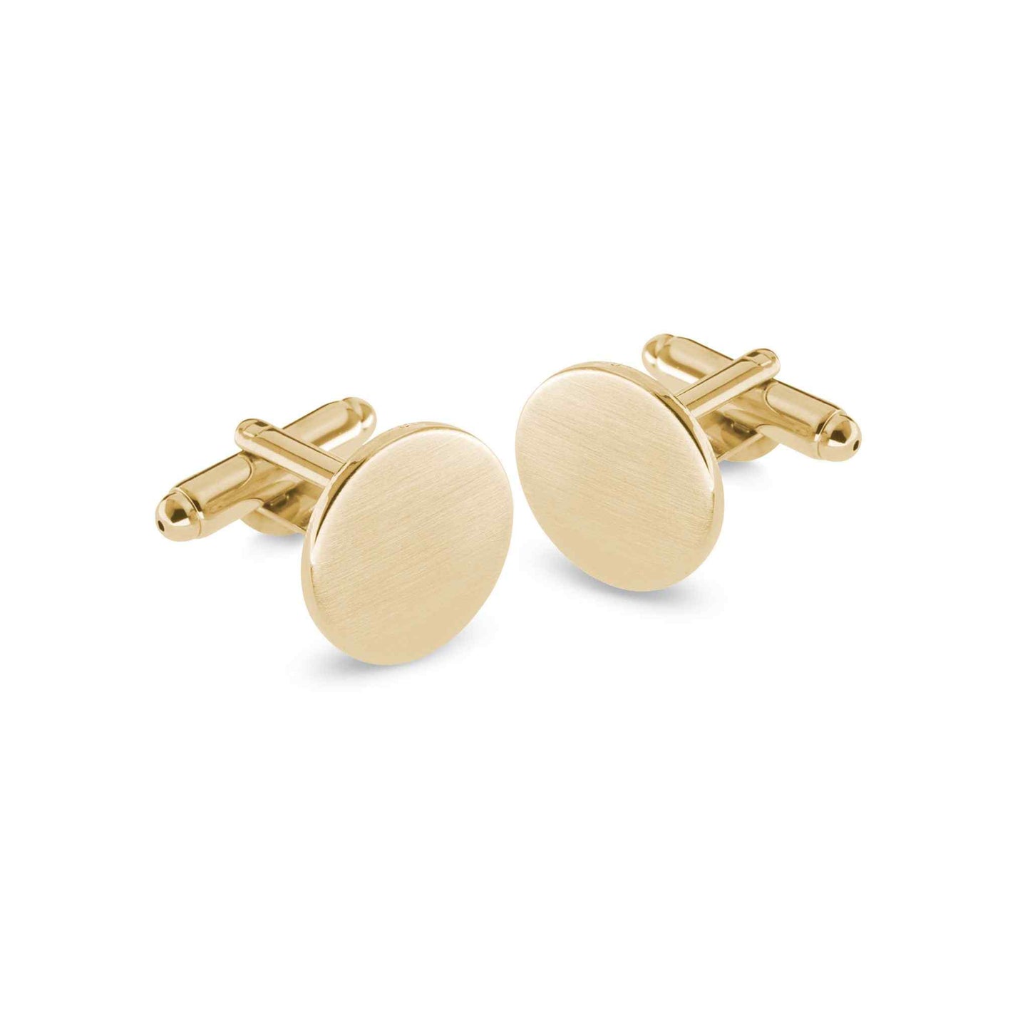 A classic cufflinks displayed on a neutral white background.