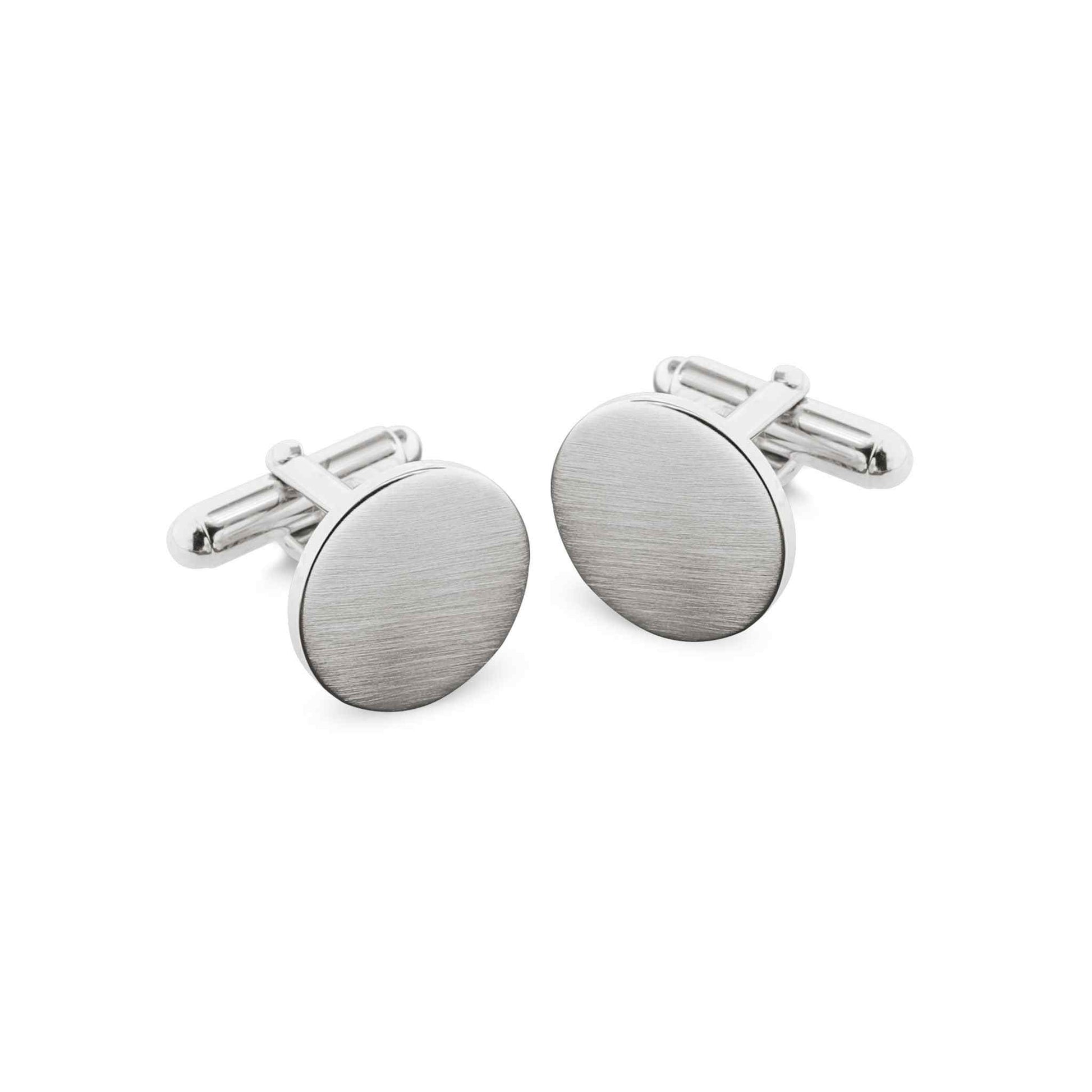 A classic cufflinks displayed on a neutral white background.