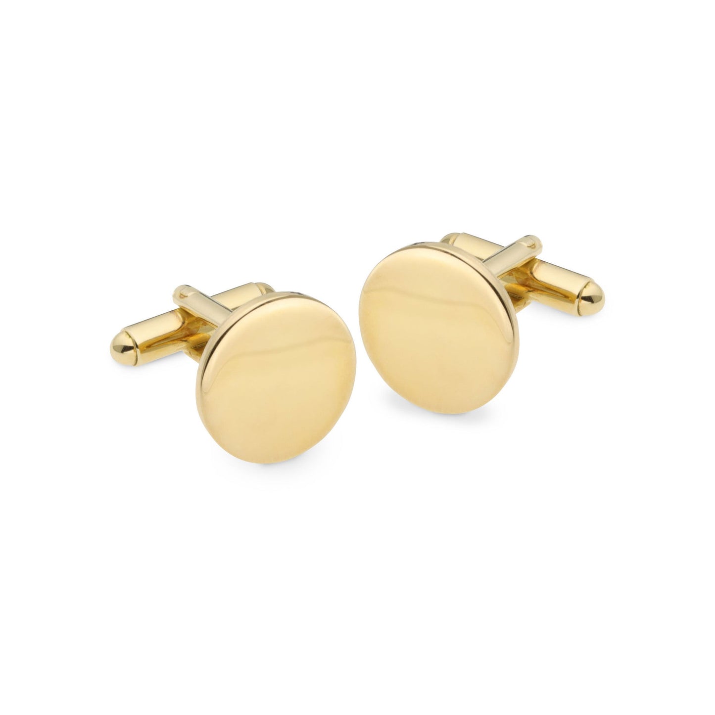 A classic cufflinks displayed on a neutral white background.