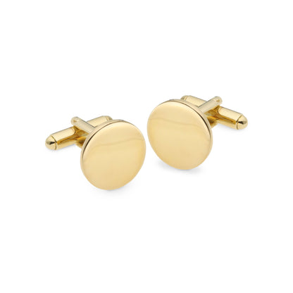 A classic cufflinks displayed on a neutral white background.