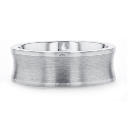 Concave Brushed Finish Tungsten Men's Wedding Band