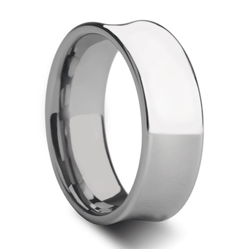 Concave Tungsten Men's Wedding Band