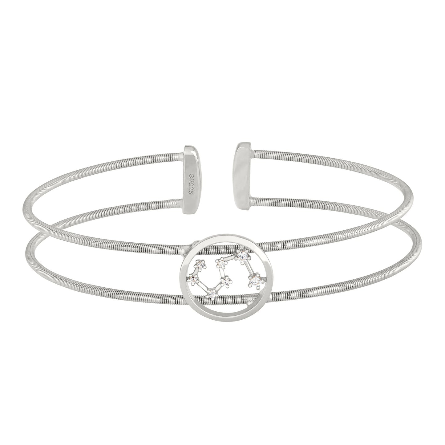 A constellation dual cable bracelet with simulated diamonds displayed on a neutral white background.