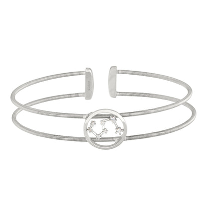 A constellation dual cable bracelet with simulated diamonds displayed on a neutral white background.