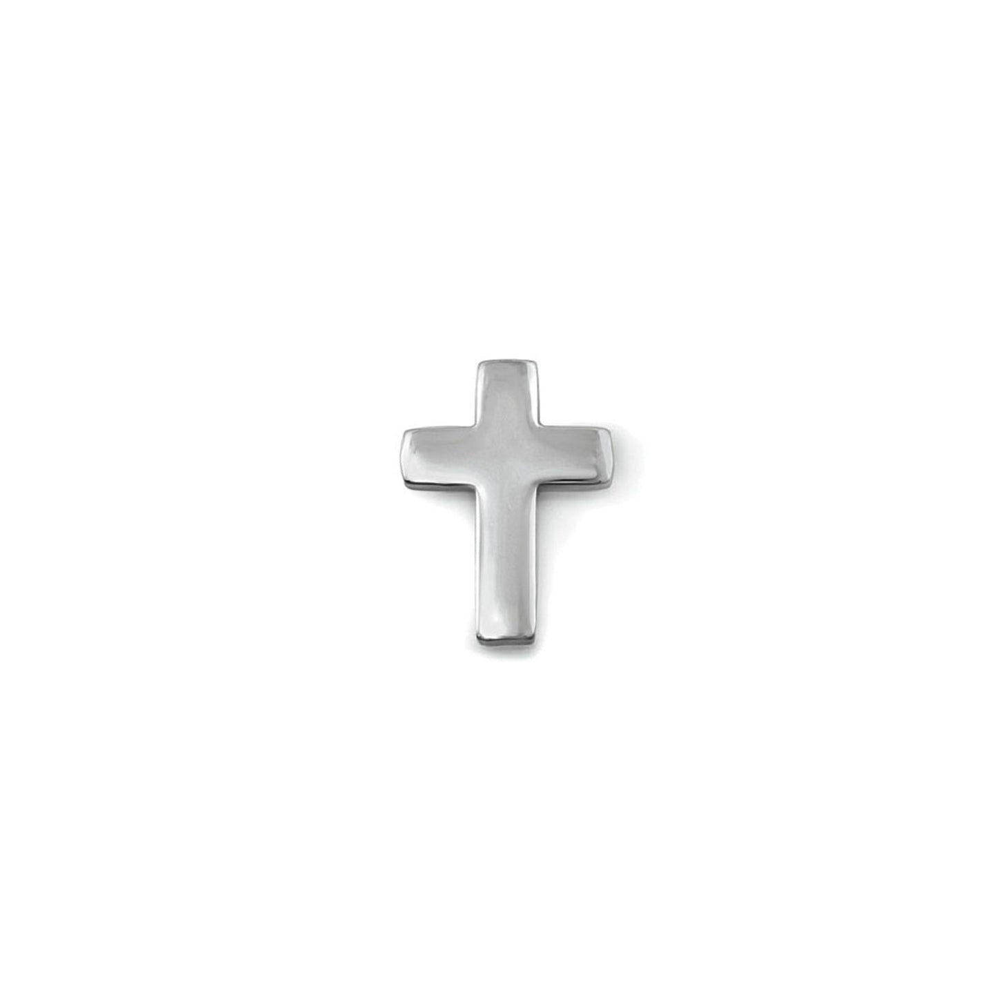 A cross tie tack displayed on a neutral white background.