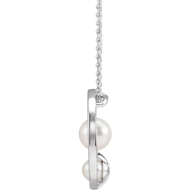 Cultured Pearl Sterling Silver Necklace
