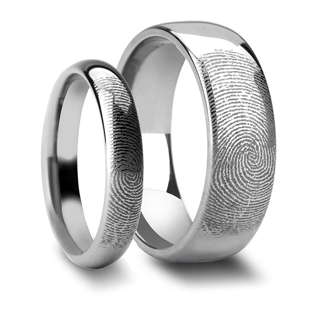 Couple's Custom Fingerprint Ring Set | Vansweden Jewelers