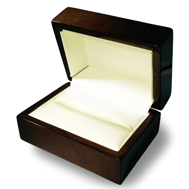 Customized Couple's Heart Fingerprint Chocolate Wood Wedding Ring Box