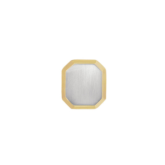 A cut corner rectangle tie tack displayed on a neutral white background.
