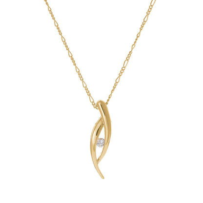 A simulated diamond ribbon necklace displayed on a neutral white background.