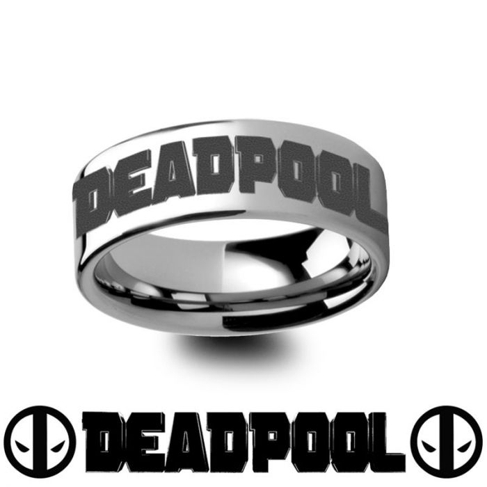 Deadpool Engraved Tungsten Wedding Band