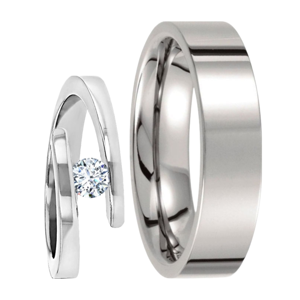 Matching Titanium Rings Titanium Couple's Wedding Ring Set | Vansweden Jewelers