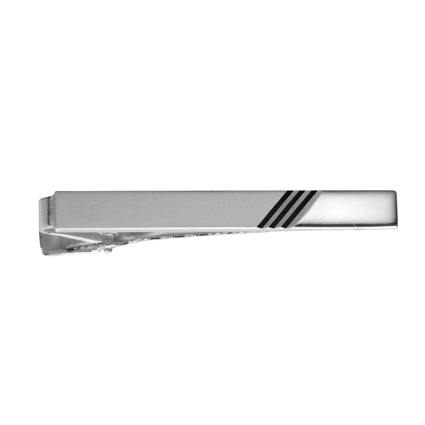 A diamond cut 2 tone tie bar displayed on a neutral white background.