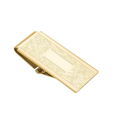 A hinged money clip displayed on a neutral white background.