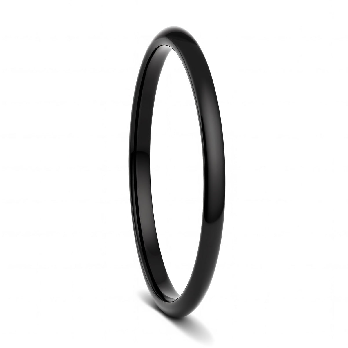 Black Tungsten Women's Extra-Thin Stackable Domed Wedding Band
