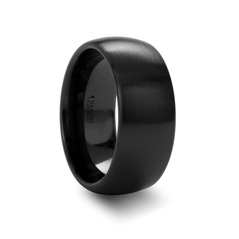 Matte Brushed Black Ceramic Wedding Band