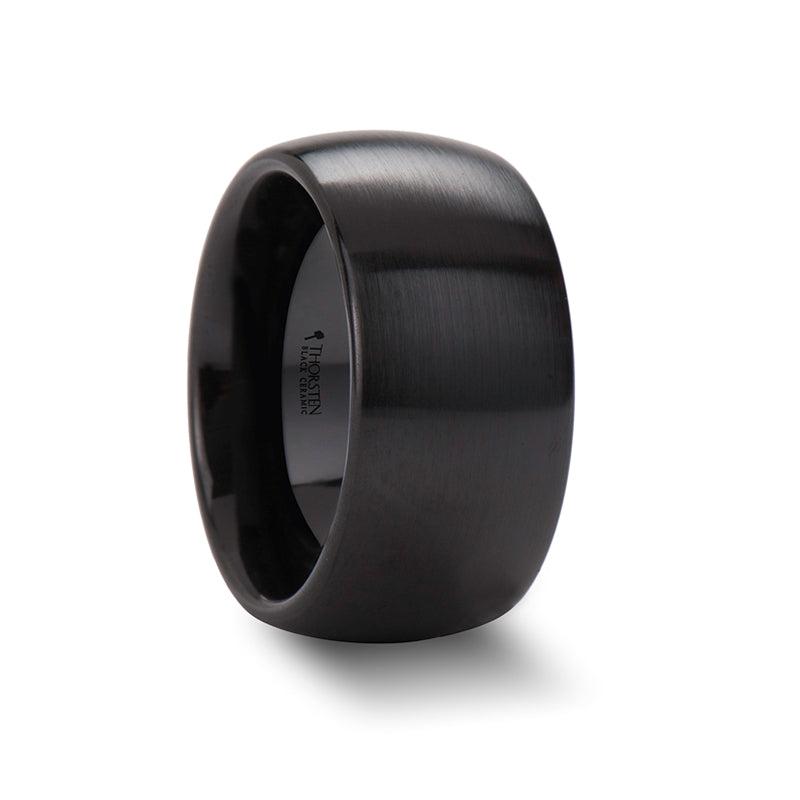 Matte Brushed Black Ceramic Wedding Band