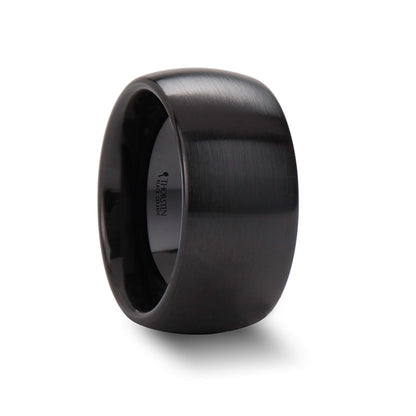 Matte Brushed Black Ceramic Wedding Band