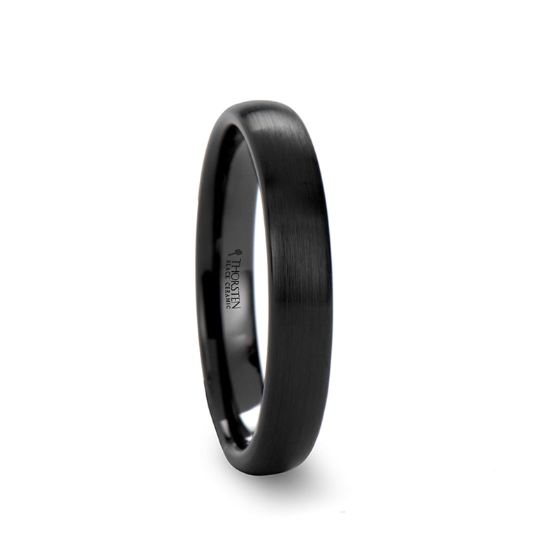 Matte Brushed Black Ceramic Wedding Band