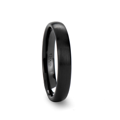 Matte Brushed Black Ceramic Wedding Band