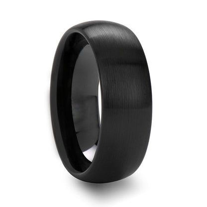 Matte Brushed Black Ceramic Wedding Band